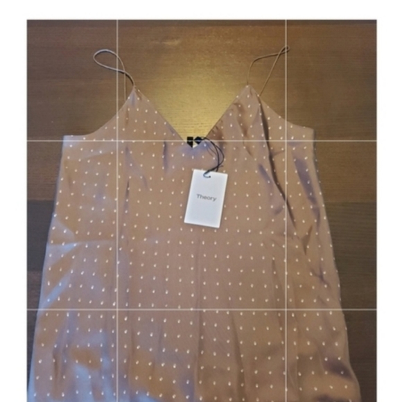 Theory Easy Slip cargo overlay dot camisole silk size small spaghetti straps - Picture 11 of 11